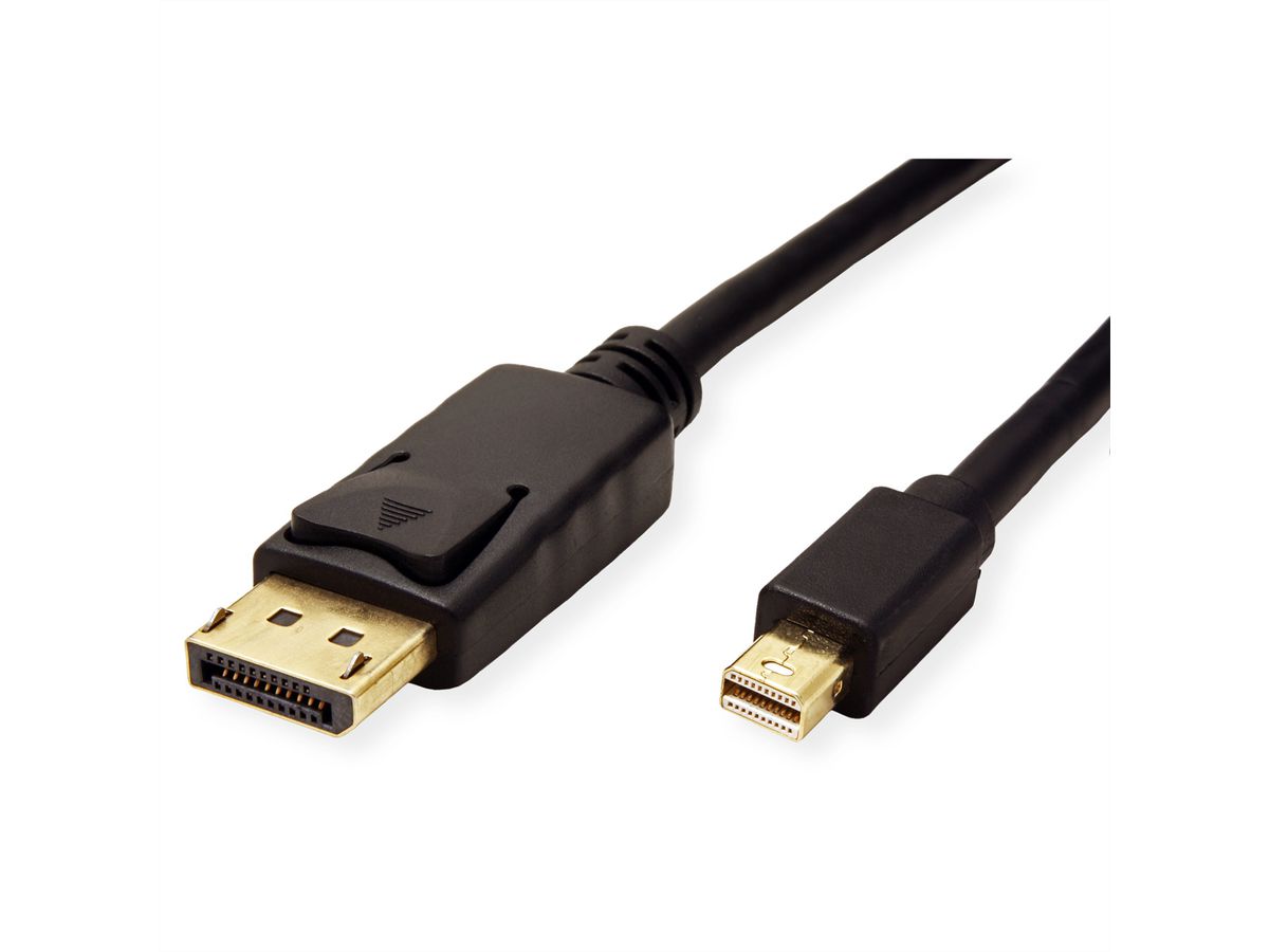 ROLINE Câble Mini DisplayPort v1.4, mDP M - DP M, noir, 2 m