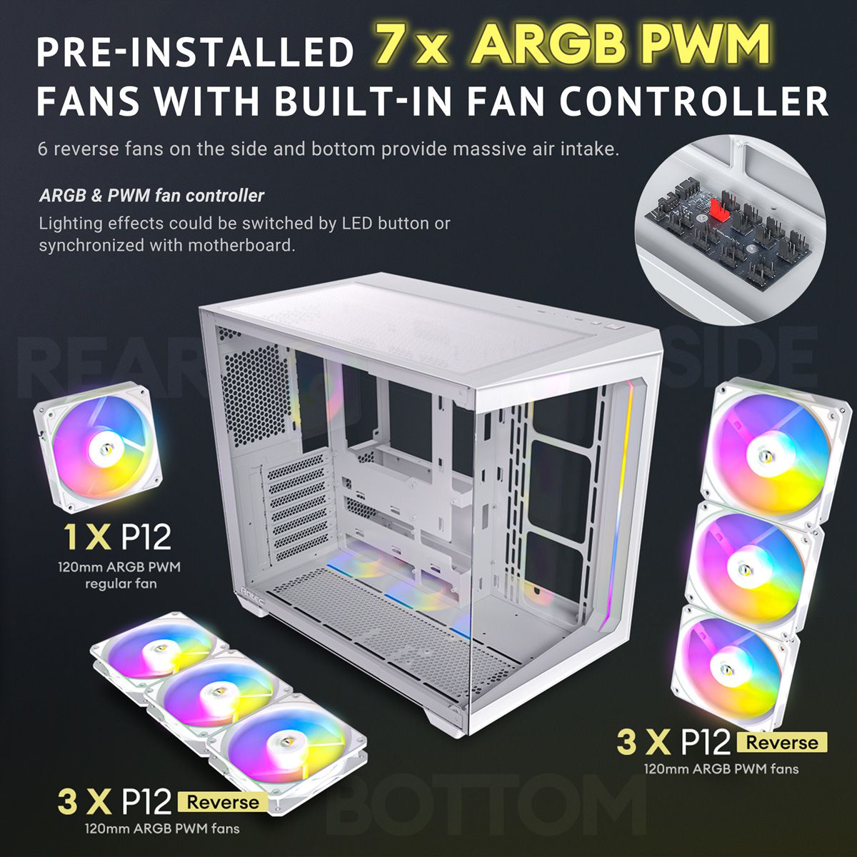 ANTEC Constellation C5 ARGB Boîtier PC Midi Tower ATX, blanc