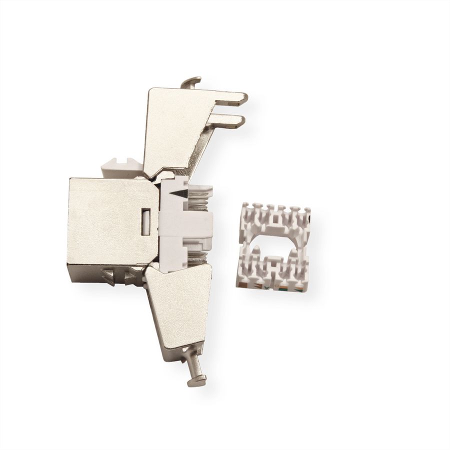 ROLINE Keystone Cat.6 (Classe E) , blindé, sans outil, SLIM, argent