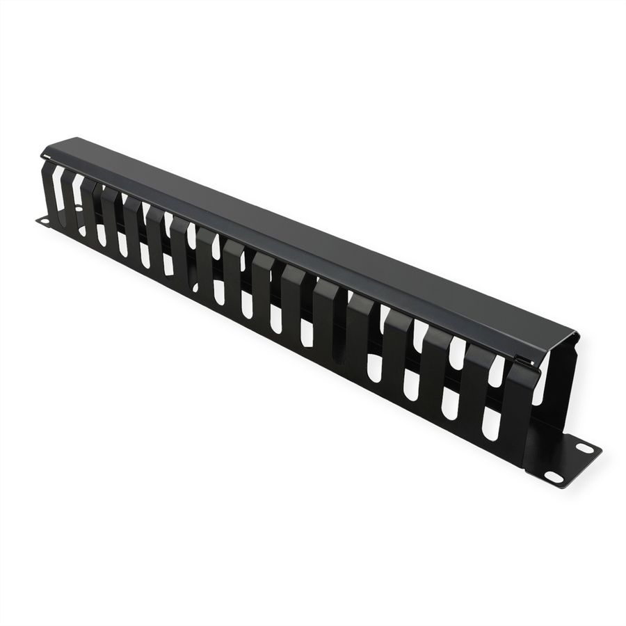 VALUE Plaque 19", 1 UH avec canal de rangement 40 x 60 mm, noir