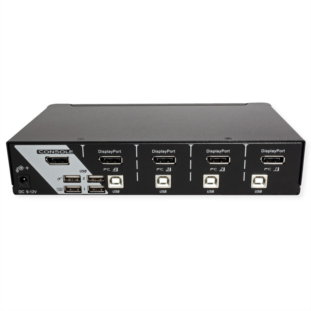 ROLINE Switch KVM, USB, DisplayPort, 1 Utilisateur - 4 PCs