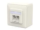 METZ CONNECT E-DAT C6A IDC Prise, 2 ports, apparent (AP), blanc pur