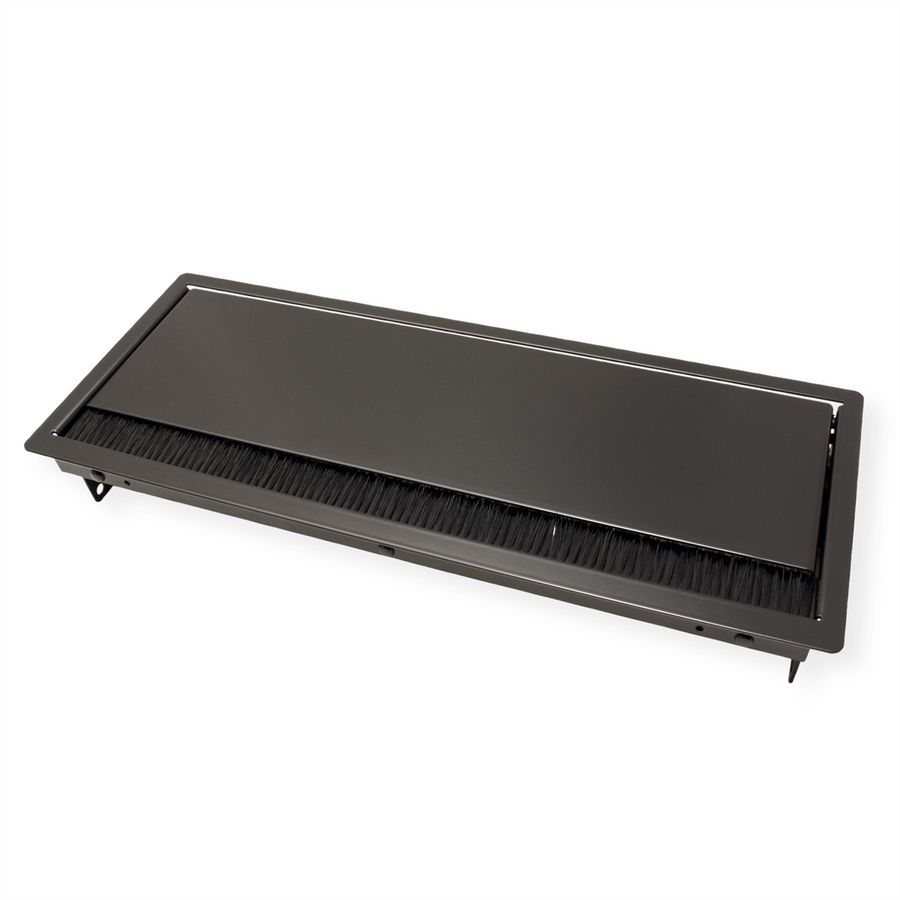 BACHMANN CONI Cadre large 4 ports, RAL9005 laqué noir