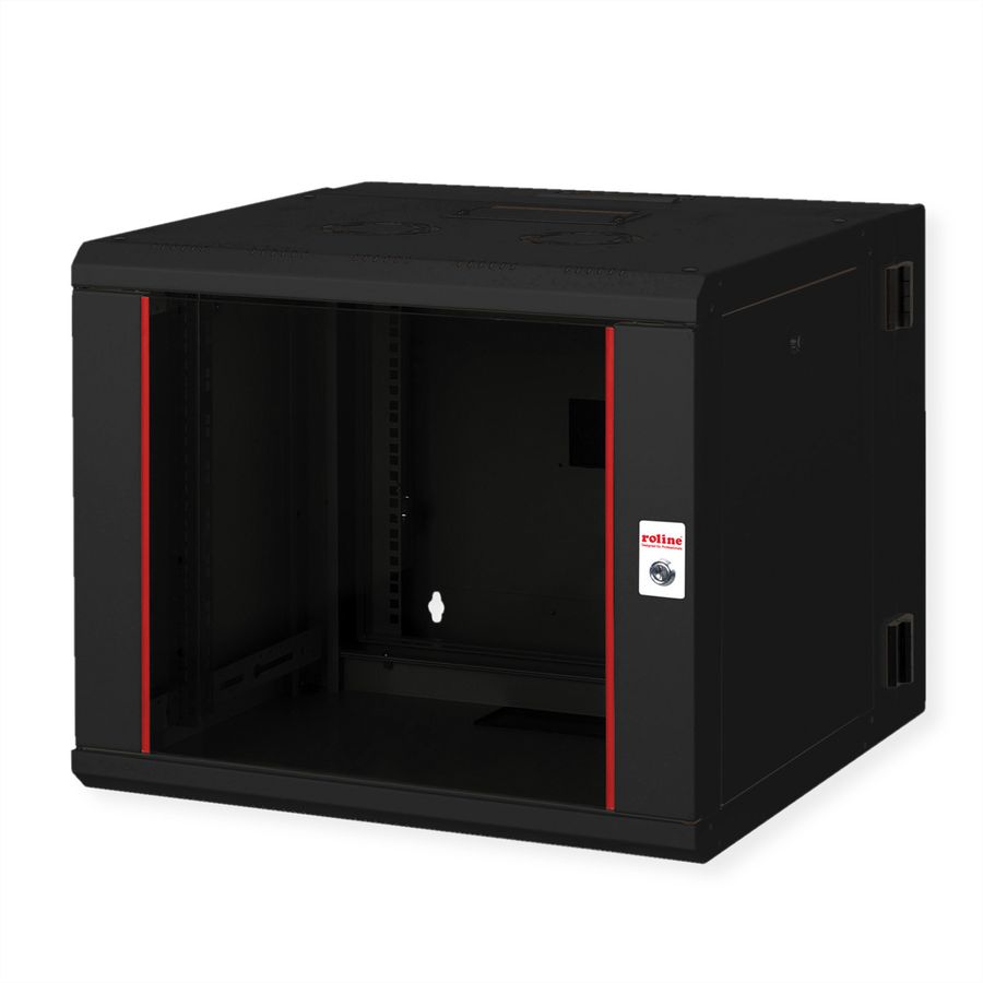 ROLINE 19" Boîtier mural Pro 9U, 600x600 LxP pivotant en 2 parties noir