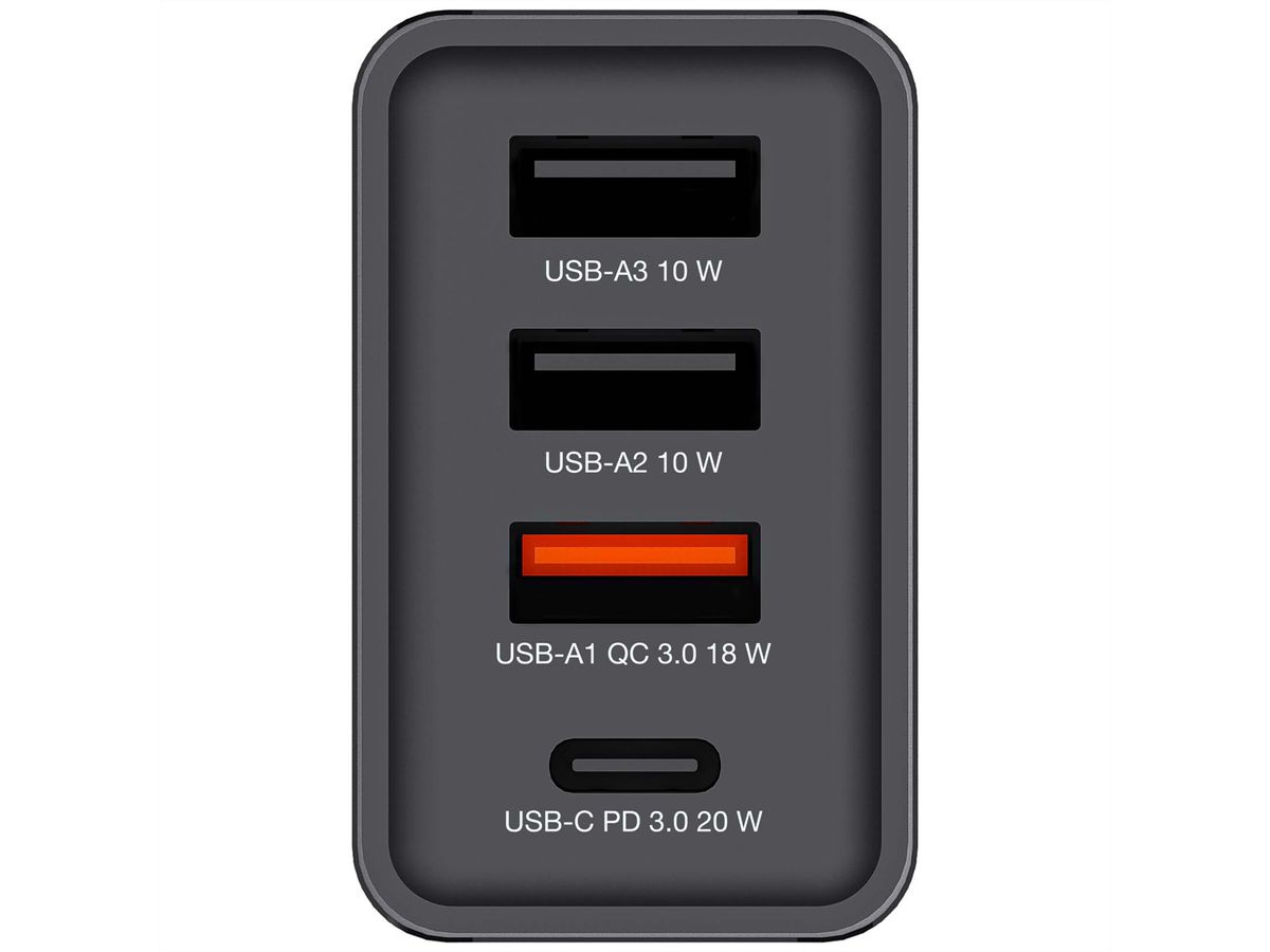 VERBATIM Chargeur USB mural 4 ports 30 W noir