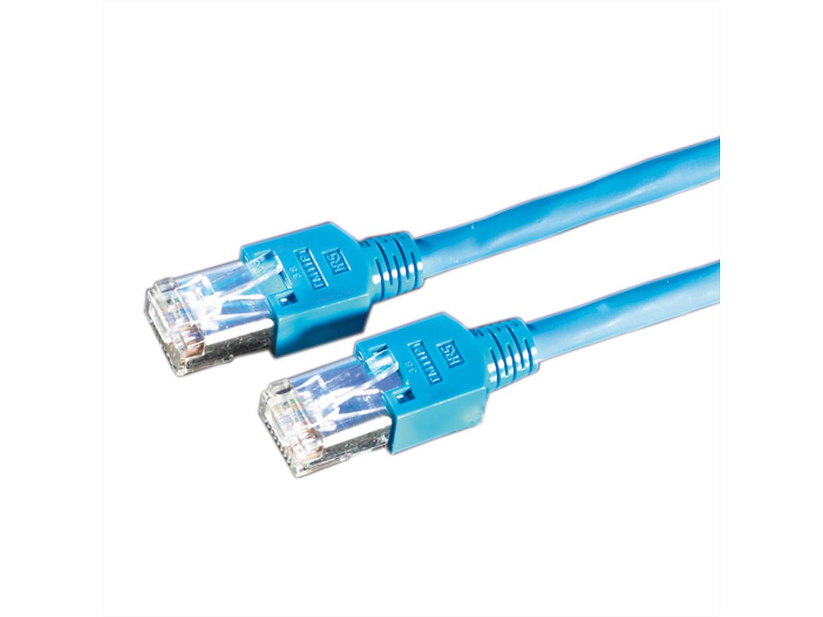 Cordon DÄTWYLER Cat.5e (Classe D) S/UTP, CU 5502 flex PVC, Hirose TM11, bleu, 1 m