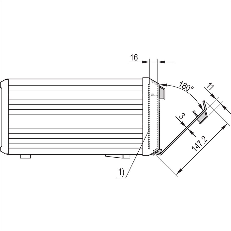 Capot avant PropacPRO SCHROFF, à charnière inférieure, 3 U, 63 HP