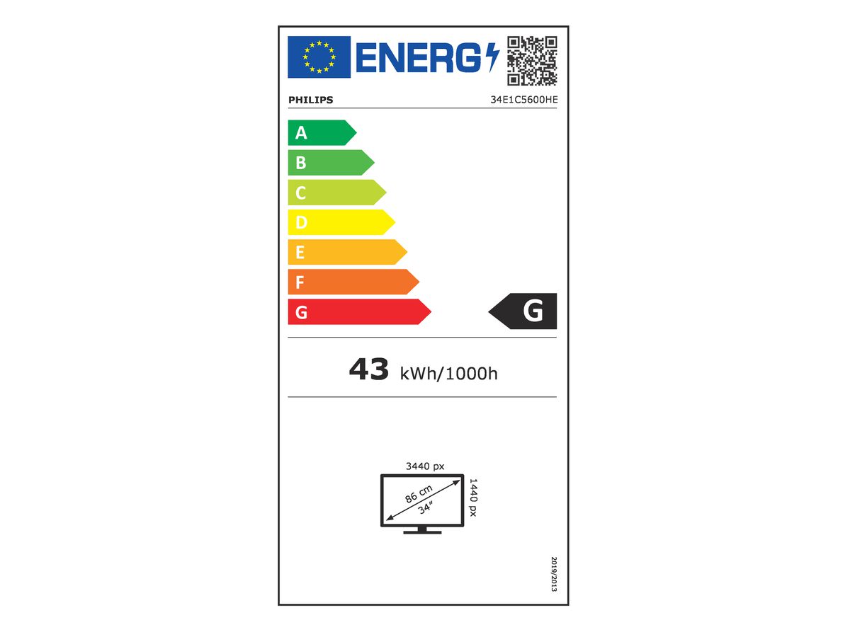 Philips 5000 series 34E1C5600HE/00 LED display 86,4 cm (34") 3440 x 1440 pixels 4K Ultra HD Noir