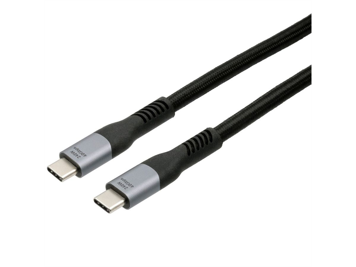EXSYS EX-K1598-2.0 Câble USB 4.0 Connecteur USB-C, 5 A, 40Gbit/s, 240W , noir, 2 m