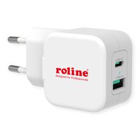 ROLINE Chargeur USB avec prise Euro, 2 ports, 1x QC3.0 A + 1x C (PD), 20W
