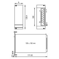 SCHROFF PSU Face avant pour SLE, 3 U, 3 HP, blindé, 2.5 mm, Al, face avant anodisée, face d’appui conductrice