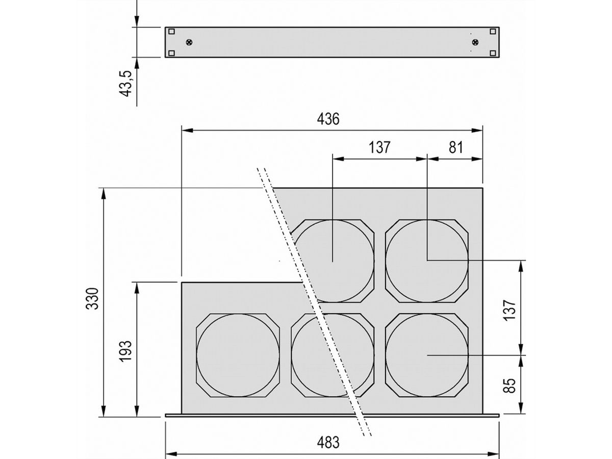 Unité de ventilation 19" SCHROFF, 1 U, 6 ventilateurs, 230 VAC