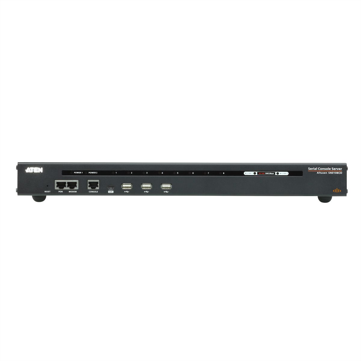ATEN SN0108CO Serveur console série à 8 ports avec double alimentation/réseau local