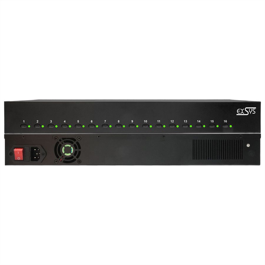 EXSYS EX-11017 Station de charge Highpower USB-C 16 ports 1008 W