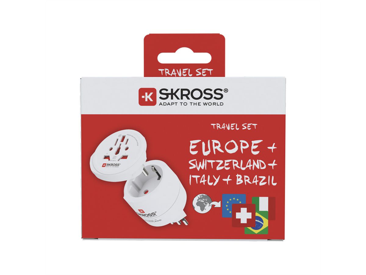SKROSS Ensemble d'adaptateurs compacts Combo World vers la Suisse
