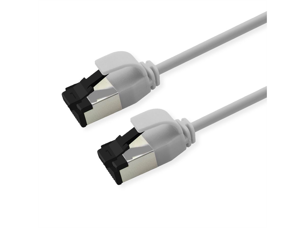 ROLINE Cordon Cat.8 (Classe I) U/FTP, Slim, fils tressés, LSOH, blanc, 1,5 m