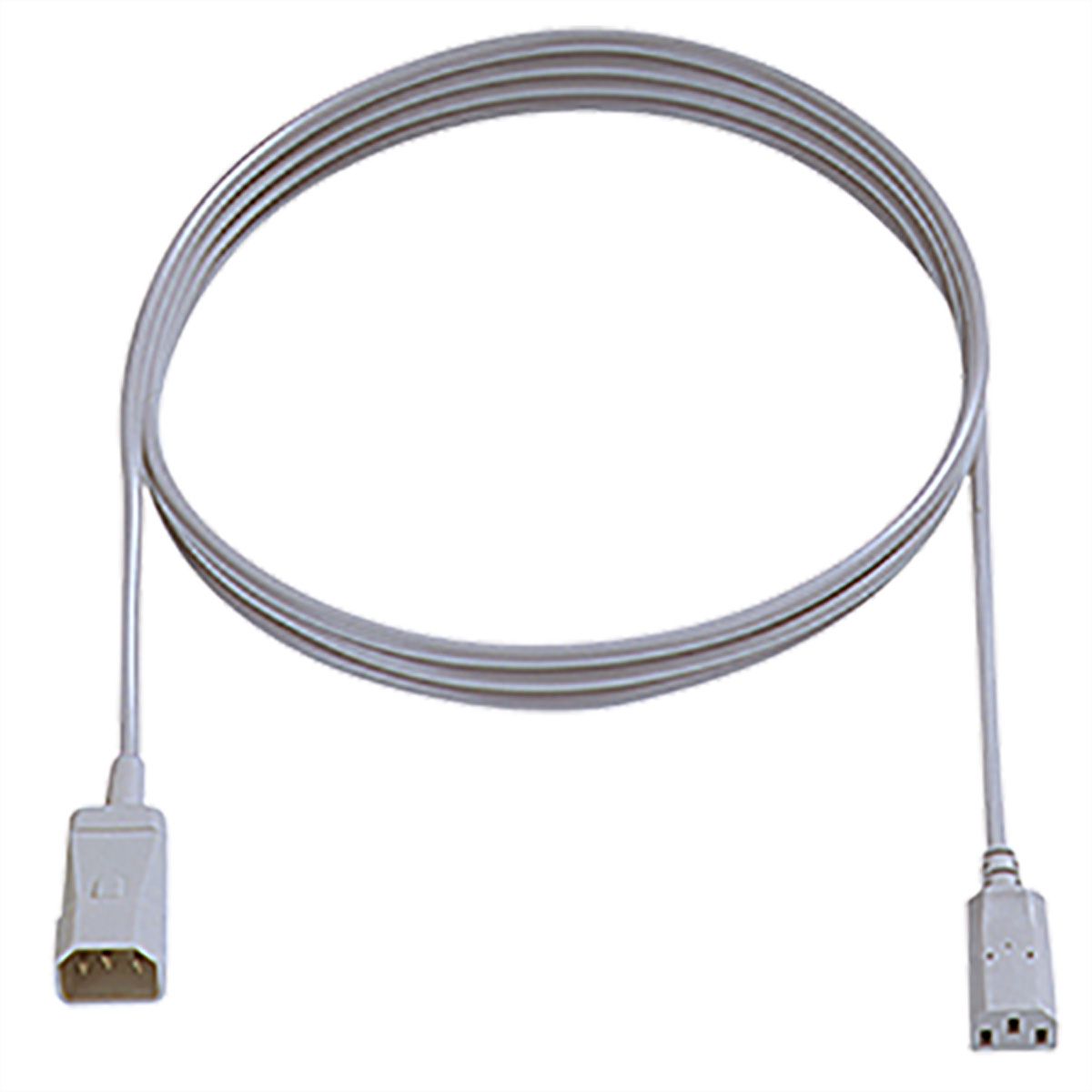 BACHMANN Câble prolongateur H05VV-F 3G1,0mm², C14 / C13 , gris, 2 m