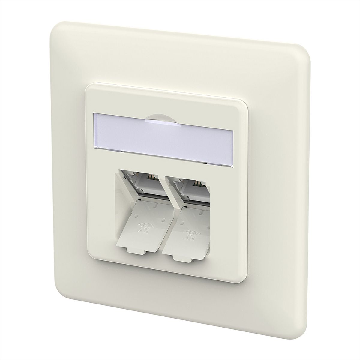 METZ CONNECT E-DAT C6A LSA++ Prise, 2 ports, encastré (UP), blanc pur