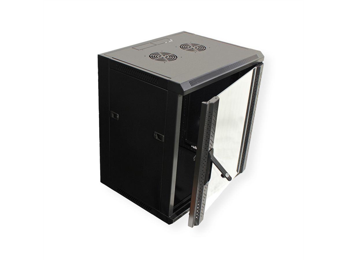 VALUE Armoire murale 12 UH (HxLxP) 640x570x450mm, noir
