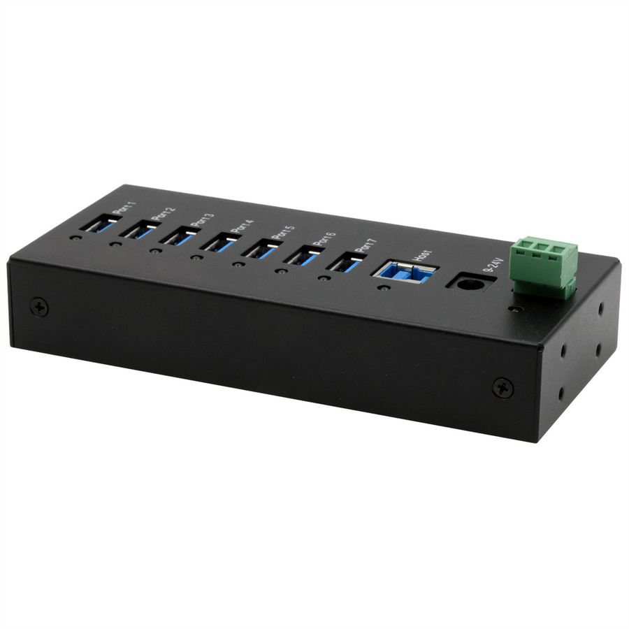 EXSYS EX-11247HMS HUB 7 ports USB 3.2 Gen 1 Din-Rail Kit et mur VIA VL813 Chipset