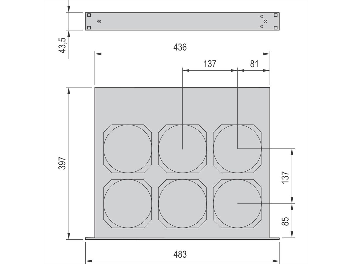 Unité de ventilation 19'' SCHROFF, 1 U, Contrôle et surveillance de la vitesse, 6 ventilateurs, 230 VAC