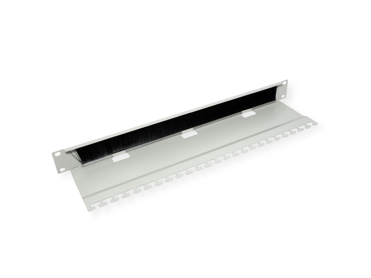 ROLINE 19" Passe-câbles, Avec brosse 1U gris