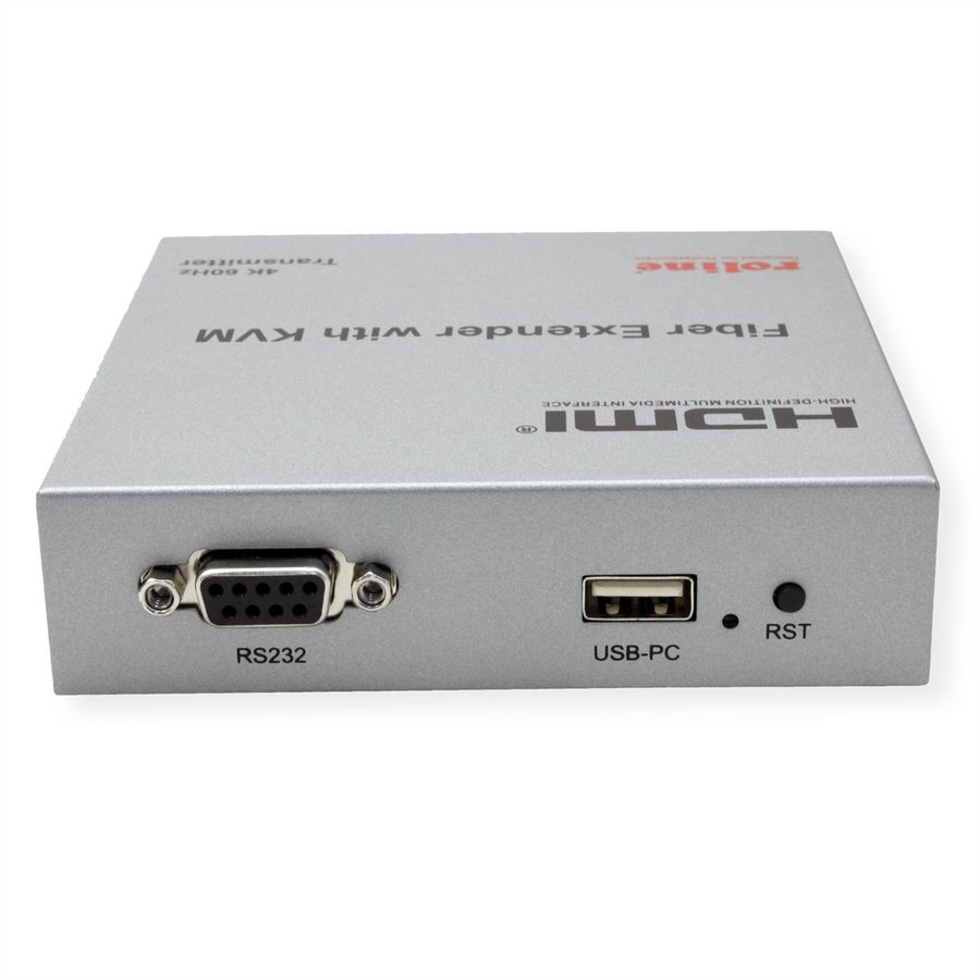 ROLINE Rallonge KVM via fibre optique, HDMI 4K, USB, 20 km