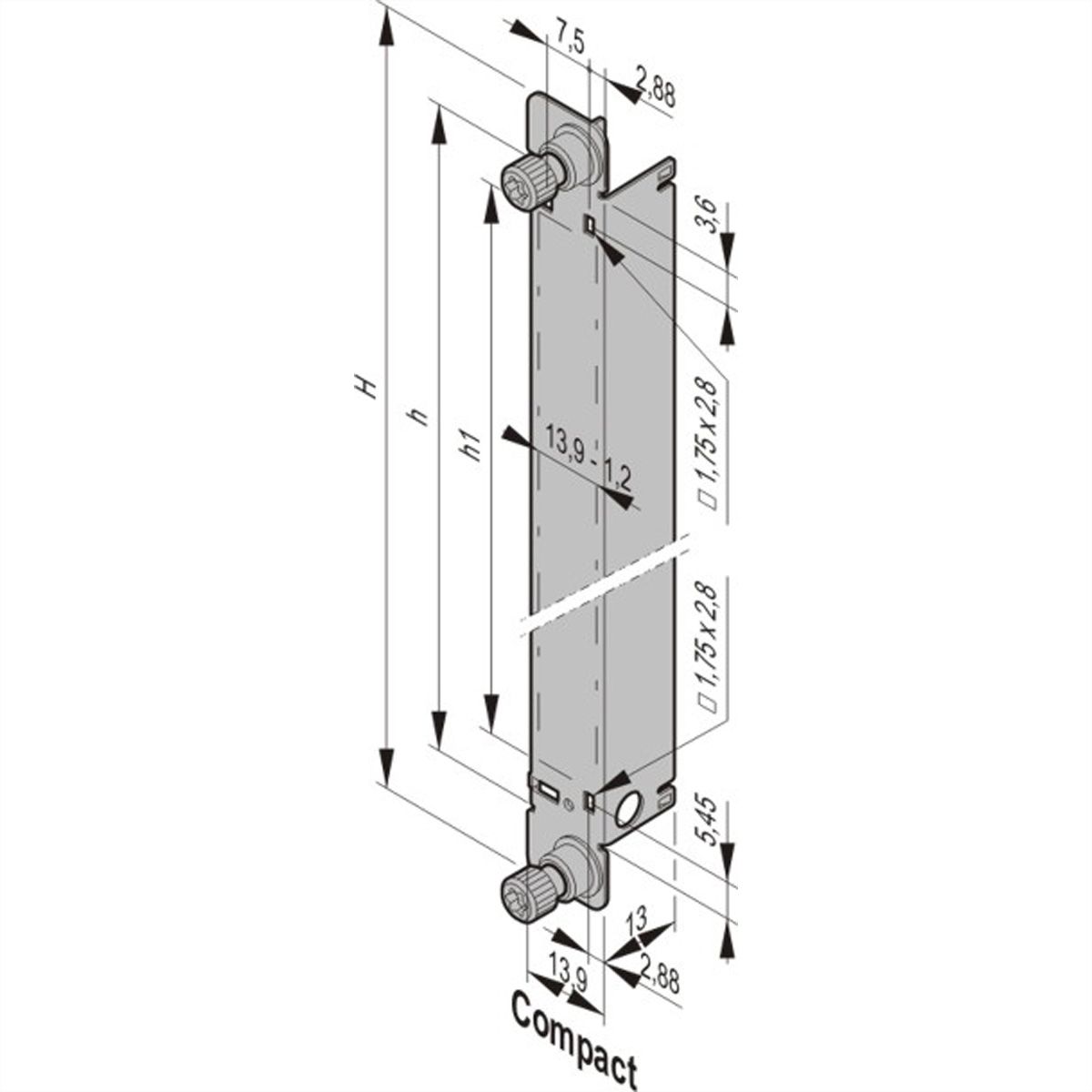 Module AMC SCHROFF avec poignée de traction, MTCA.4, simple compact, acier