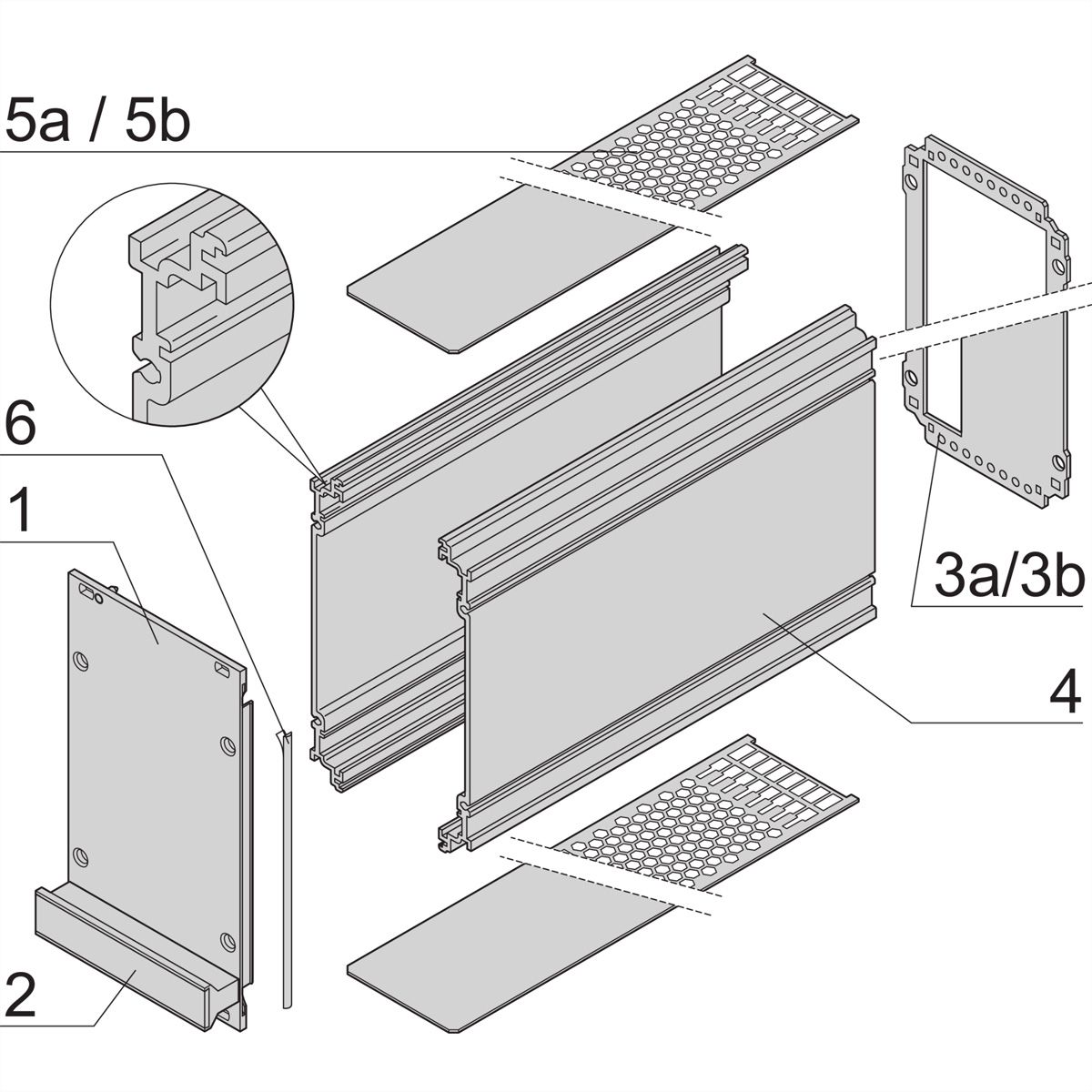 SCHROFF Unité enfichable de type cadre PRO Kit, blindé, perforé, connecteurs multiples, 3 U, 8 HP, 227 mm