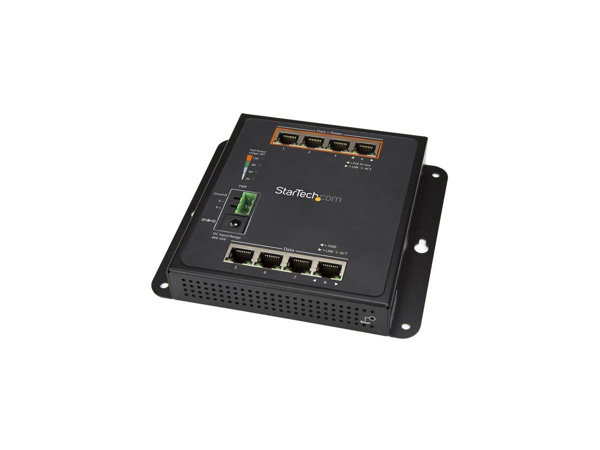 StarTech.com Switch Gigabit Ethernet géré à 8 ports (4 PoE+) - Fixation murale et accès en façade