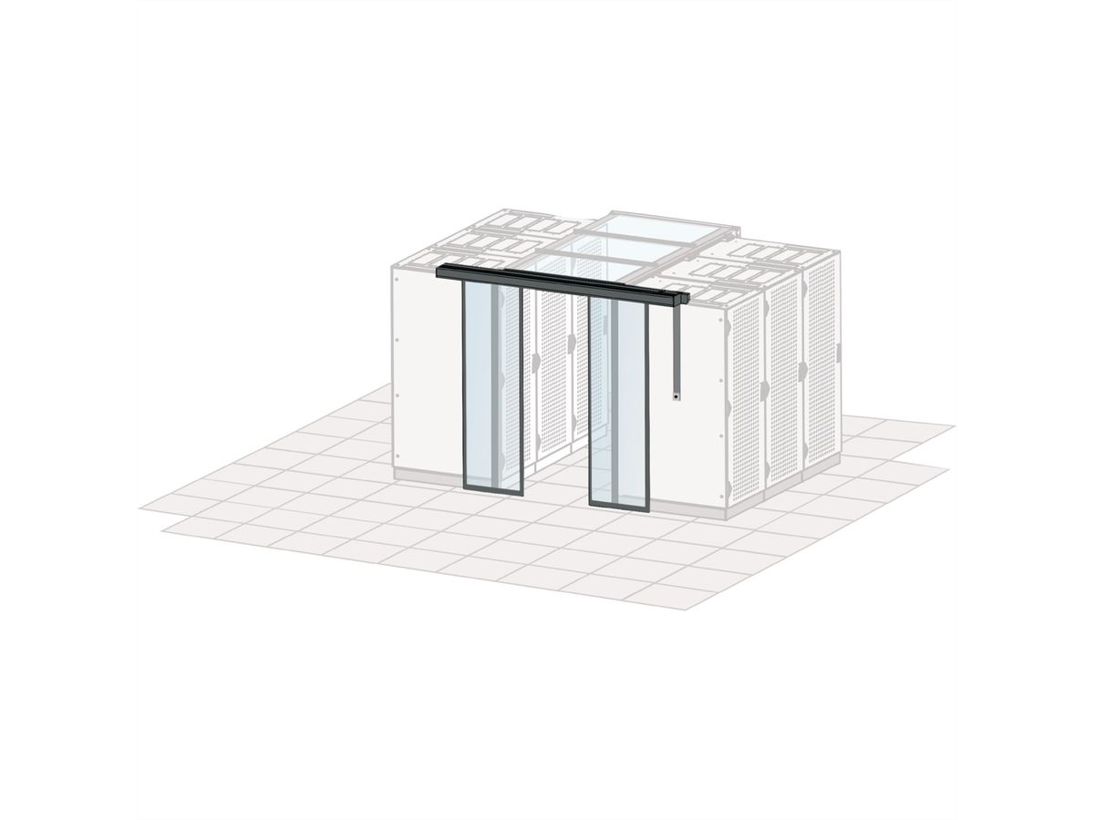 Porte coulissante automatique pour le confinement d'allée SCHROFF, 1200W, RAL 7021