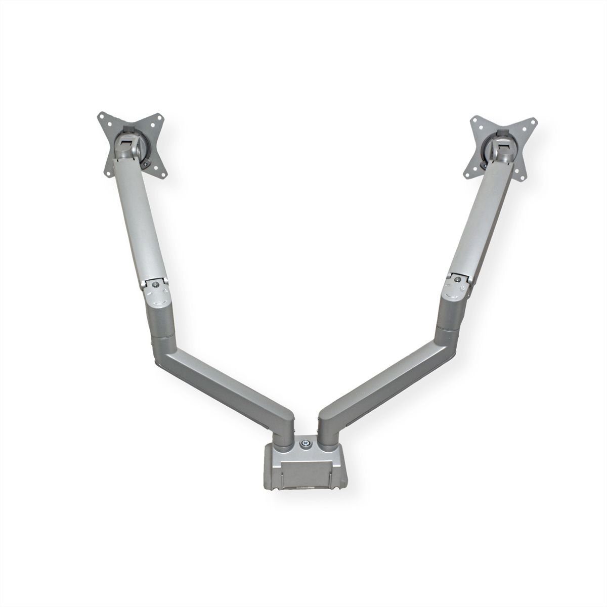 ROLINE Support double LCD, fixation sur bureau, vérin à gaz, 5 articulations, 17-23", jusqu'à 2x 9 kg, argent