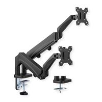 VALUE Bras double LCD, fixation sur bureau, vérin à gaz, 6 articulations