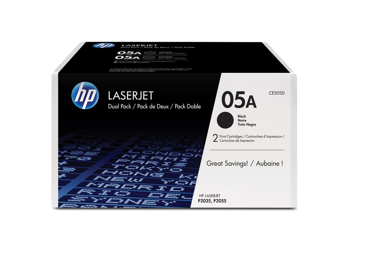 HP Pack de 2 toners noirs authentiques 05A LaserJet