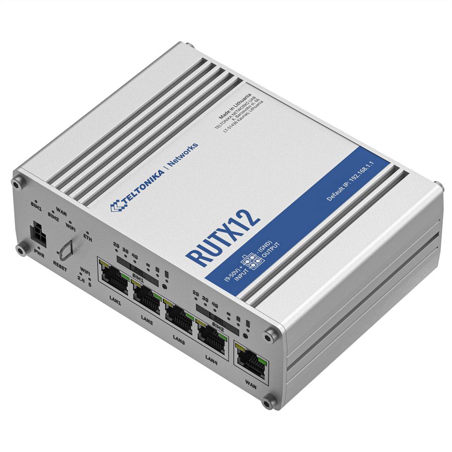 TELTONIKA RUTX12 Dual LTE CAT 6 Routeur industriel
