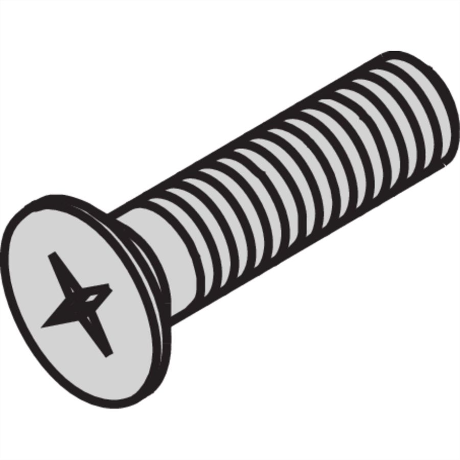 Vis à tête fraisée SCHROFF, empreinte cruciforme, M2.5x12 mm, acier nickelé