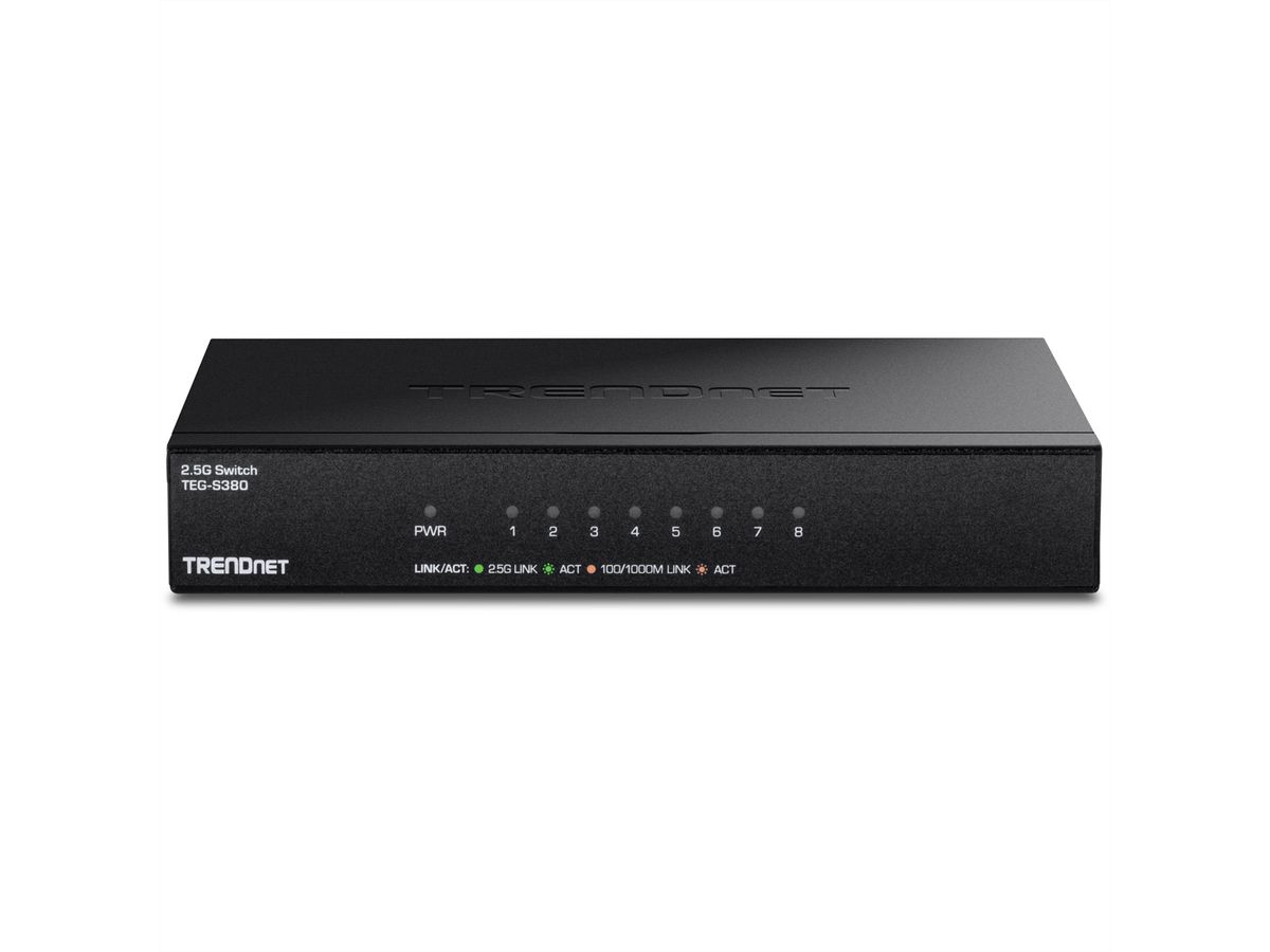 TRENDNET TEG-S380 Switch 2.5G non administrable à 8 ports, noir