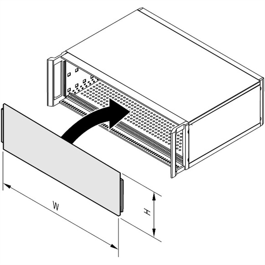 Face avant SCHROFF, pleine largeur, fendue, non blindée pour RatiopacPRO 6 U, AIR 7 U, 84 CV, 2,5 mm, alu