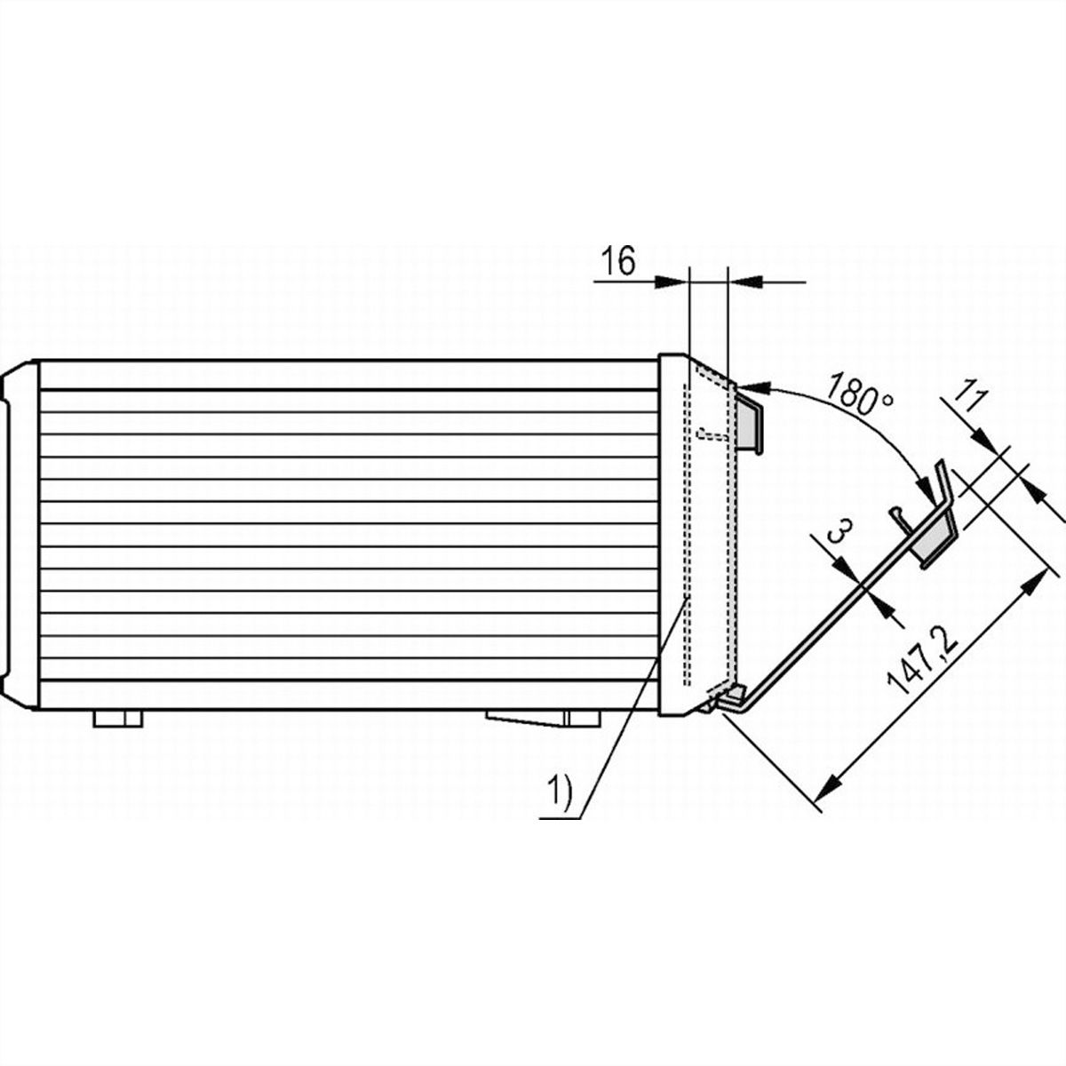 Capot avant PropacPRO SCHROFF, à charnière inférieure, 3 U, 63 HP