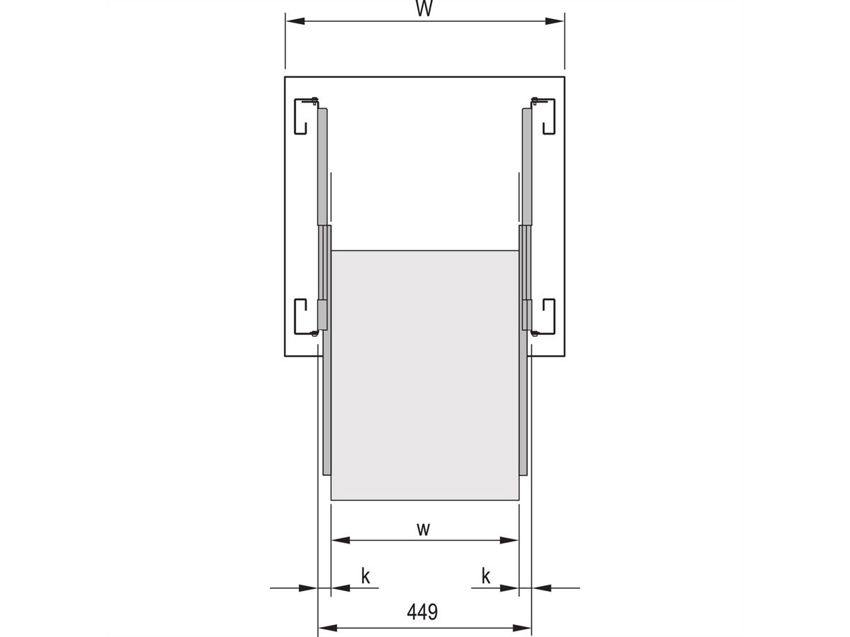 Glissière télescopique SCHROFF étroite, longueur 356 mm