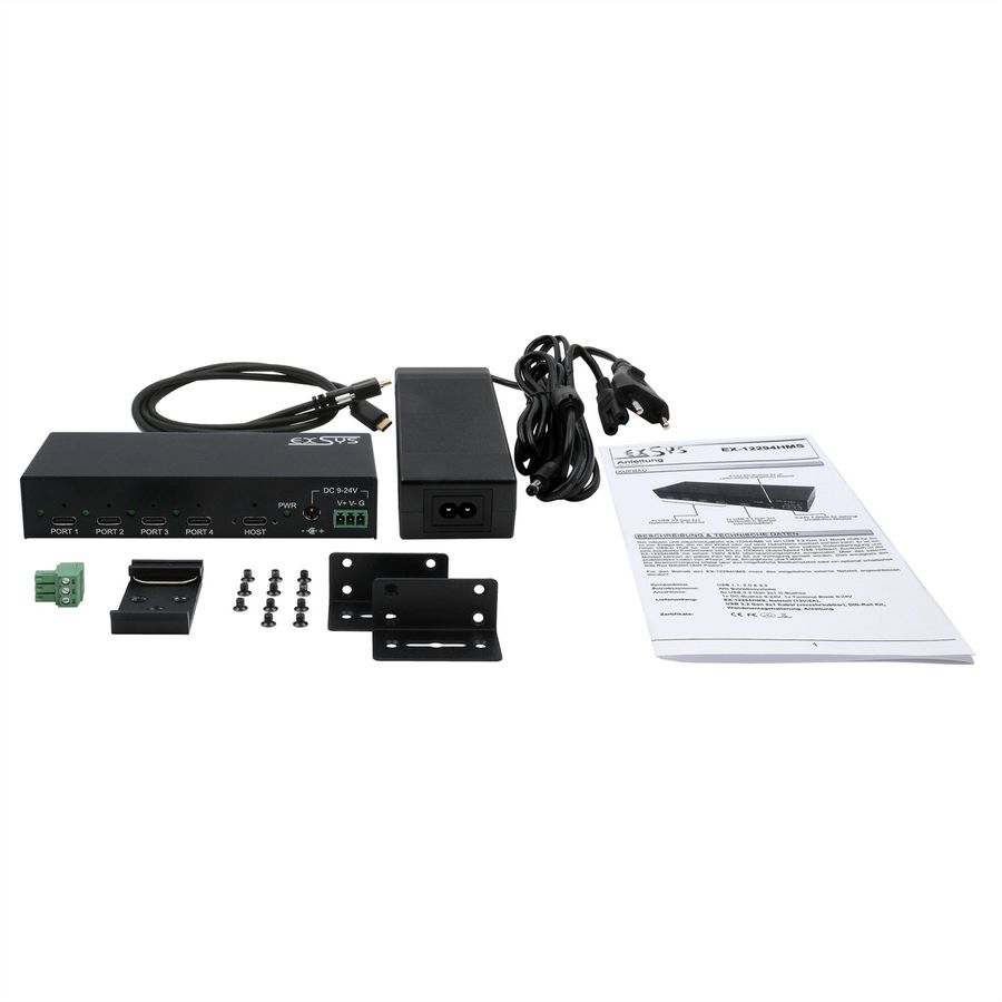 EXSYS EX-12294HMS Hub métal USB 3.2 Gen2, 4 ports, 4x C