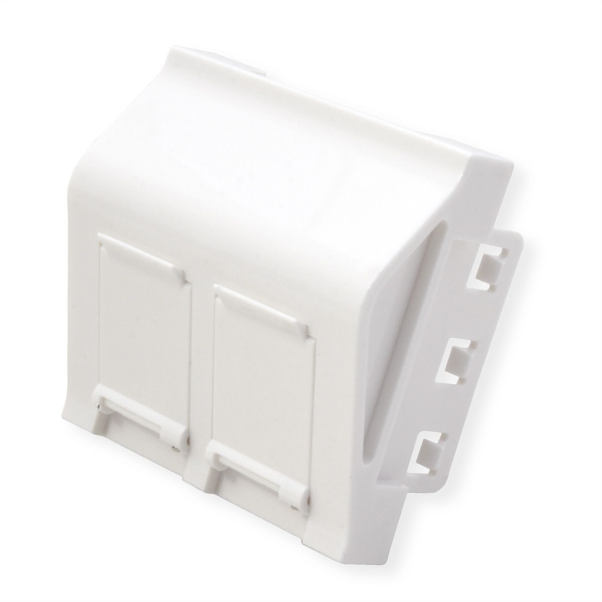 METZ CONNECT Keystone boîtier de raccordement 45x45 mm, 2 ports non équipé, blanc pur RAL 9010