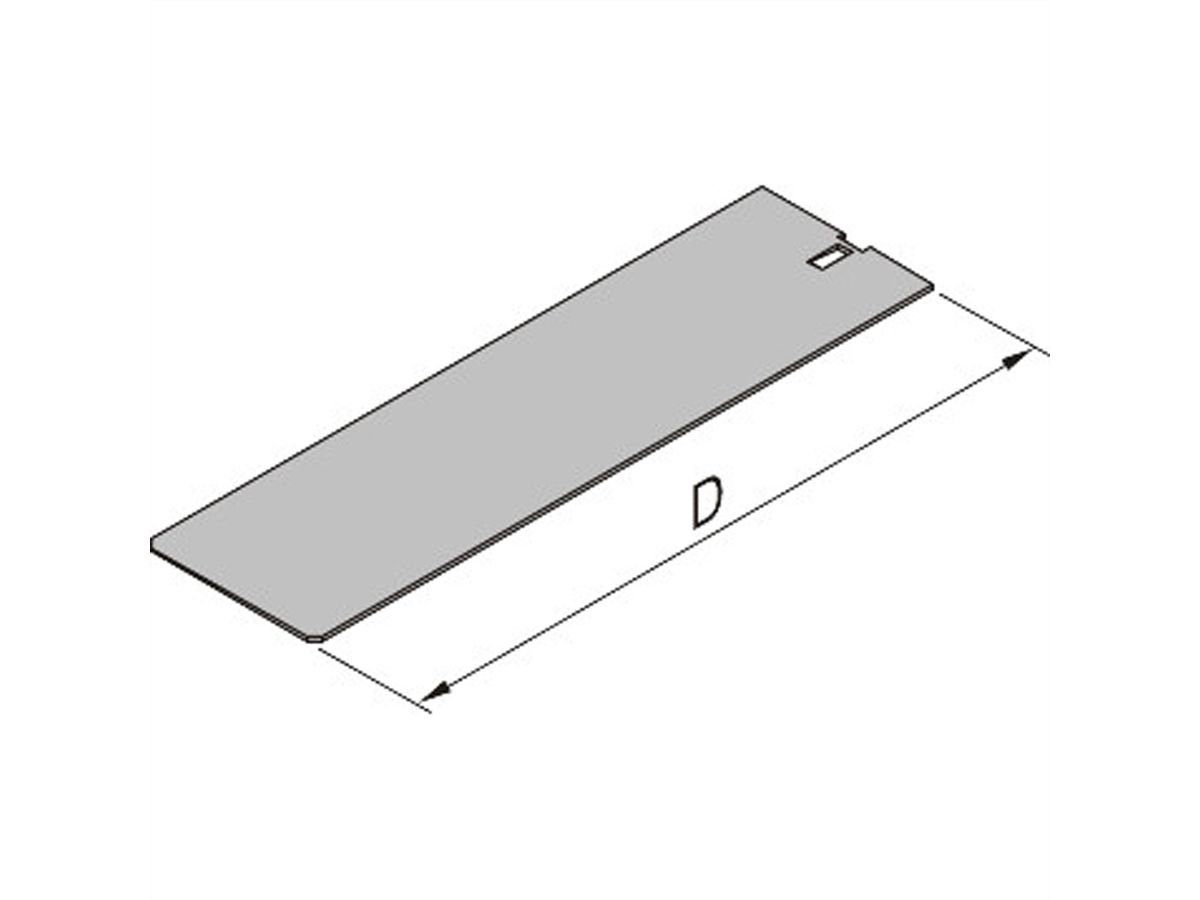 Plaque de recouvrement de l'unité enfichable SCHROFF, sans perforation, 12 CV, 167 mm