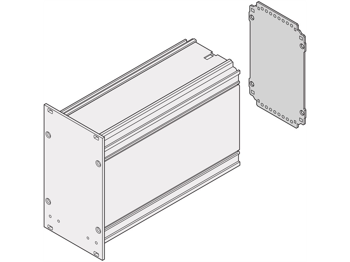 Panneau arrière de l'unité enfichable de type cadre SCHROFF, lisse, 6 U, 28 HP
