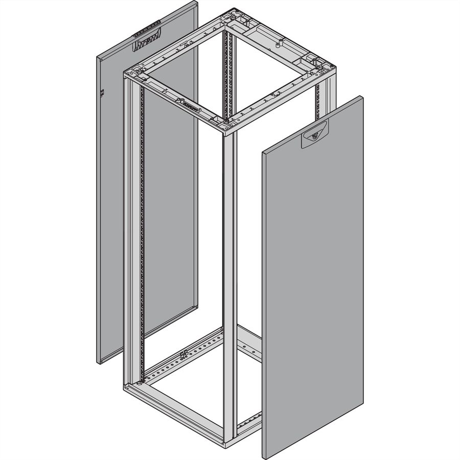 Panneau latéral Novastar SCHROFF pour usage intensif, RAL 7021, 25 U 1000D