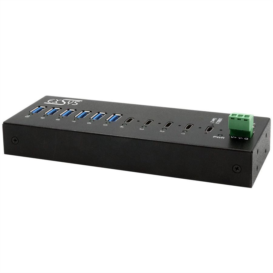 EXSYS EX-12280HMS HUB métallique 10 ports USB 3.2 Gen 2, 4x USB-C et 6x USB-A