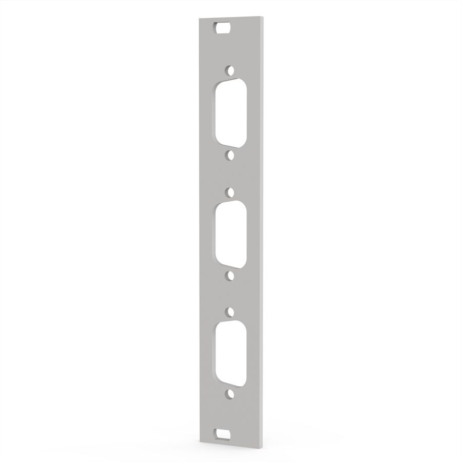 SCHROFF Face avant 19" avec découpe Sub-D, 1x9 broches, 3U, 4 F, 2,5 mm, Al, RAL 7035