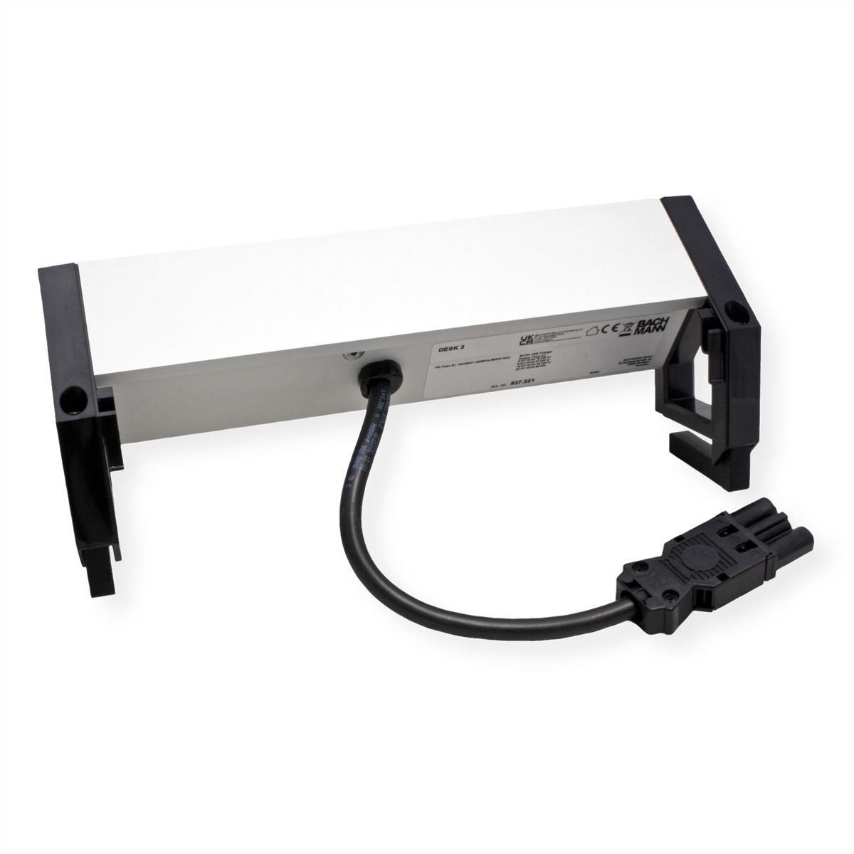 BACHMANN DESK2 ALU BLACK 2xUTE 1xUSBC 60W 0,2m GST18