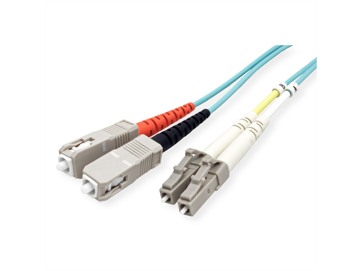 Câble FO duplex 50/125µm, SC/LC, OM3, 7,5m
