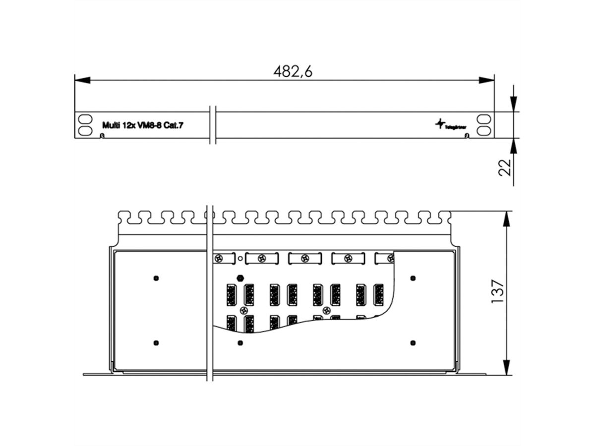 TELEGÄRTNER Multi VM, boîtier mural Cat.7 (Classe F)